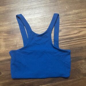Zara Royal Blue Textured Tank Top